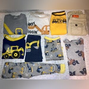 🚜 10pc Boys Construction Theme Clothes Set Bundle Lot 9 months, 12-18 months, 5T